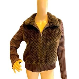 Tiara Dark Brown Textured Women's Sweater